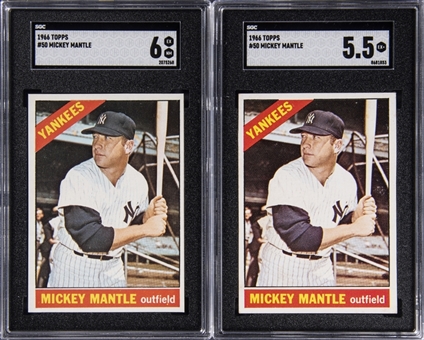 1966 Topps #50 Mickey Mantle SGC-Graded Pair (2)